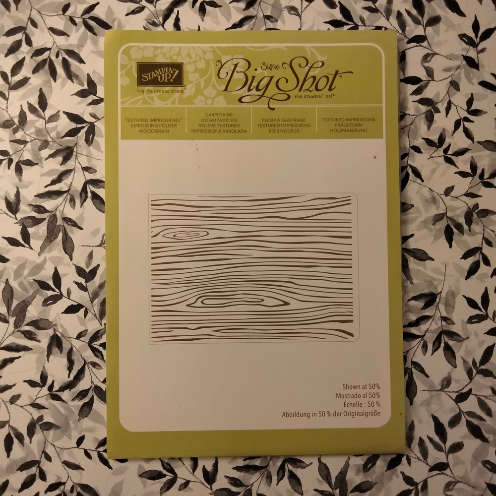 Stampin' Up! Big Shot Woodgrain Embossing Folder - Green and White